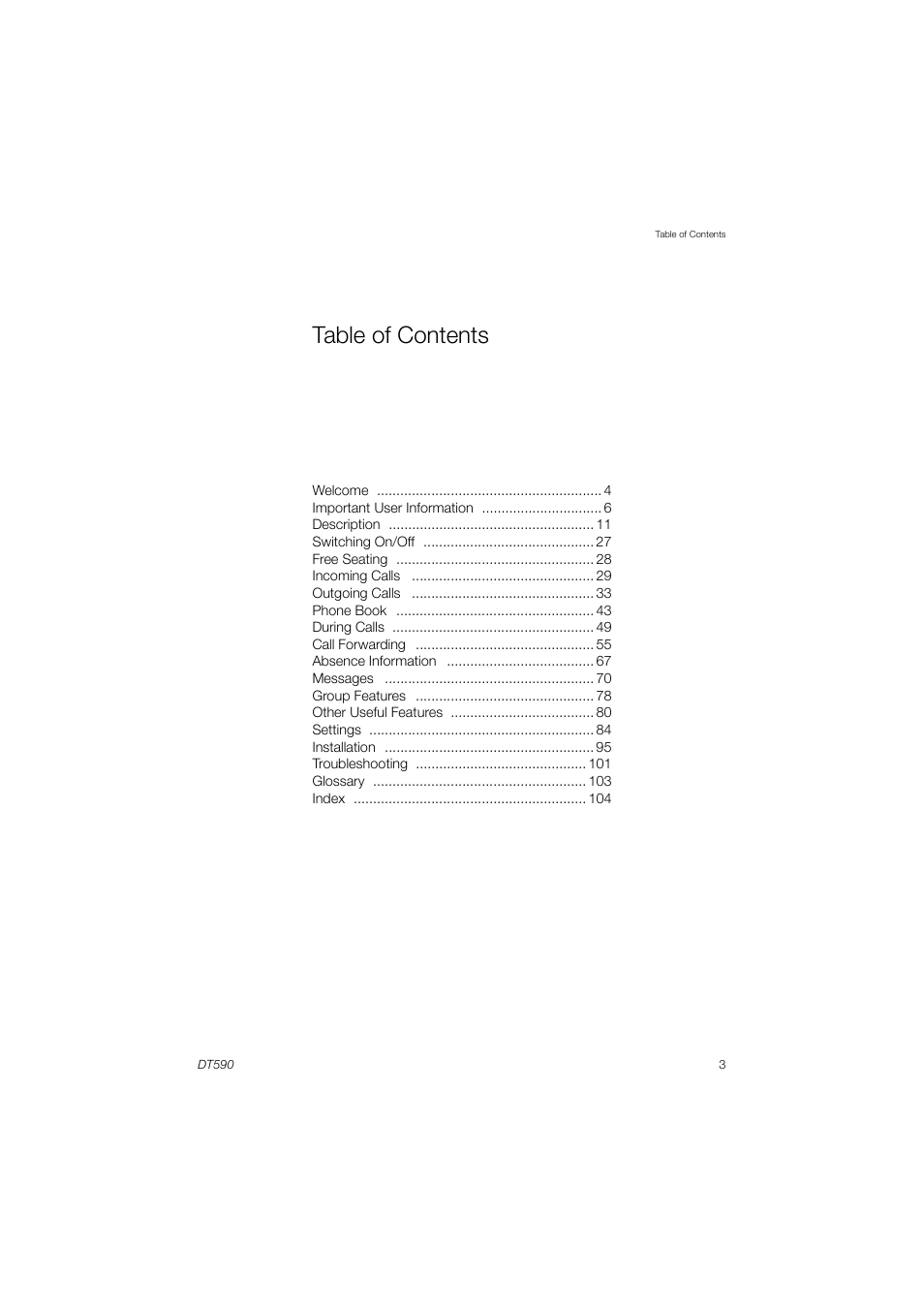 AASTRA DT590 for MX-ONE User Guide EN User Manual | Page 3 / 107