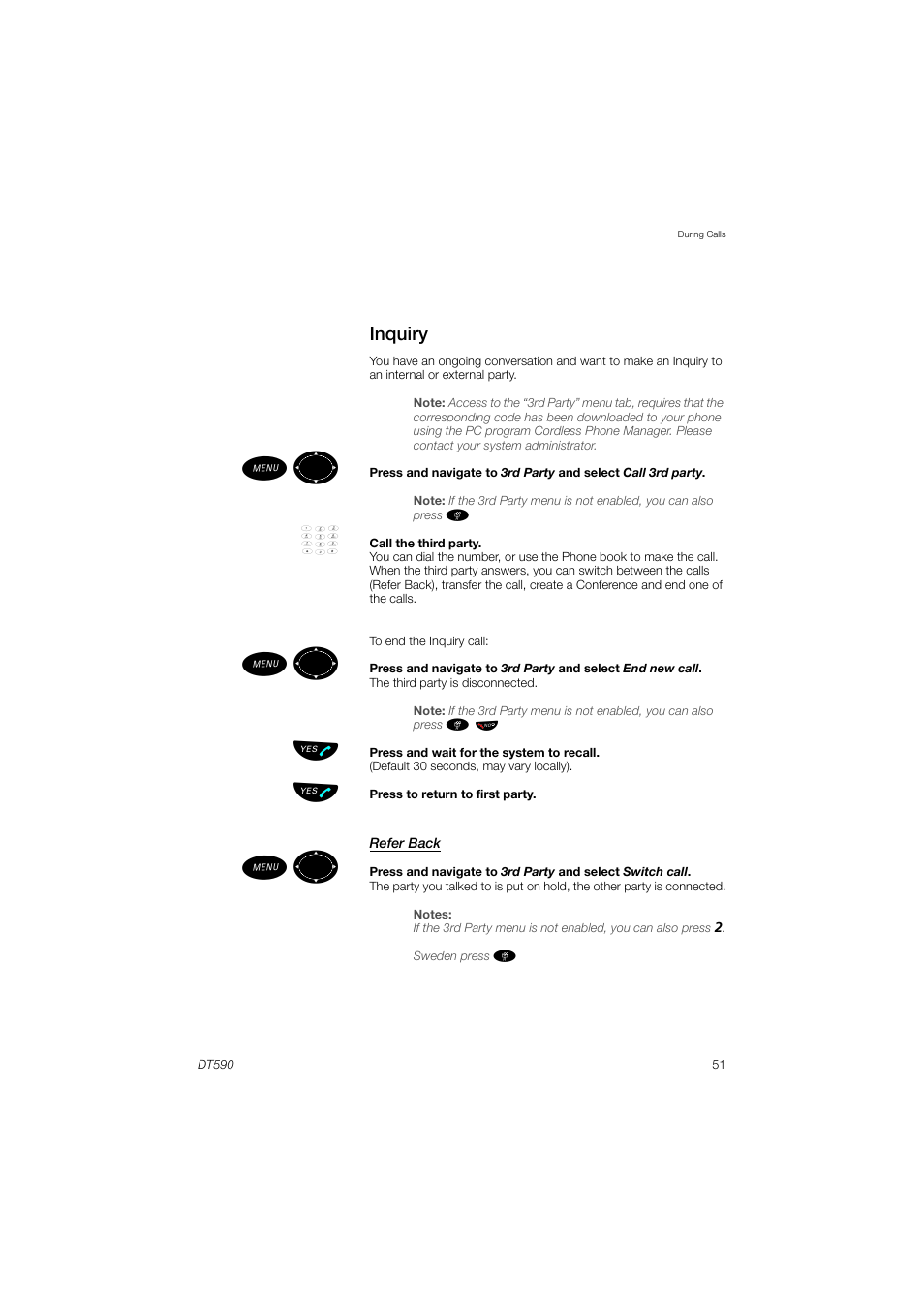 Inquiry | AASTRA DT590 for MX-ONE User Guide EN User Manual | Page 51 / 107