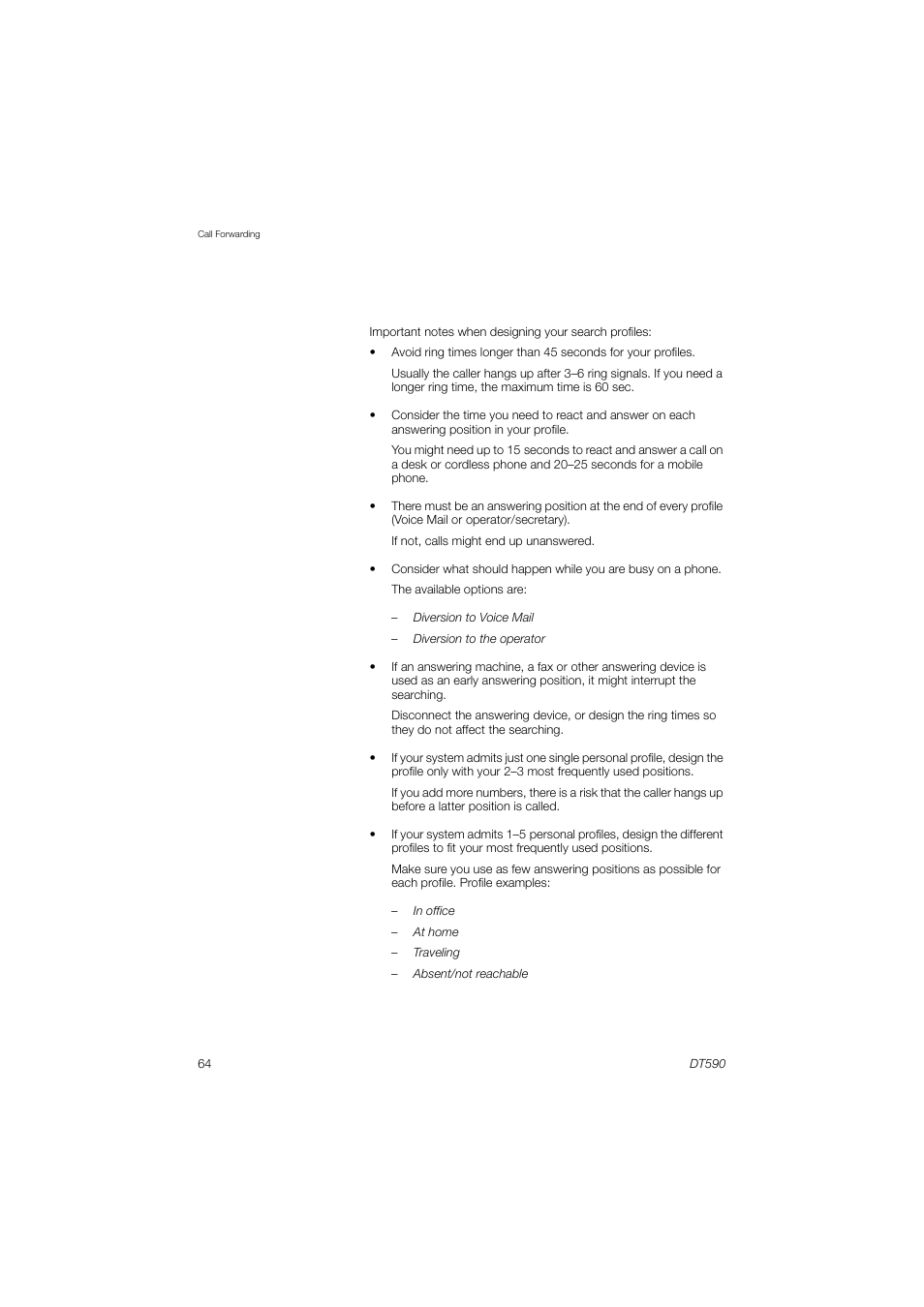 AASTRA DT590 for MX-ONE User Guide EN User Manual | Page 64 / 107