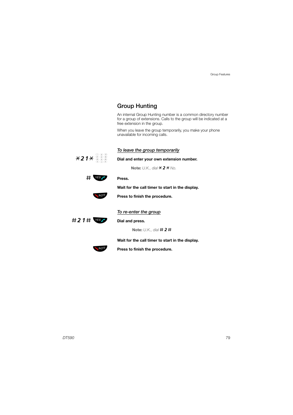 Group hunting, 21# ь ы | AASTRA DT590 for MX-ONE User Guide EN User Manual | Page 79 / 107