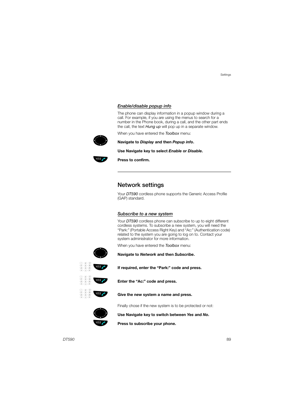 Network settings | AASTRA DT590 for MX-ONE User Guide EN User Manual | Page 89 / 107