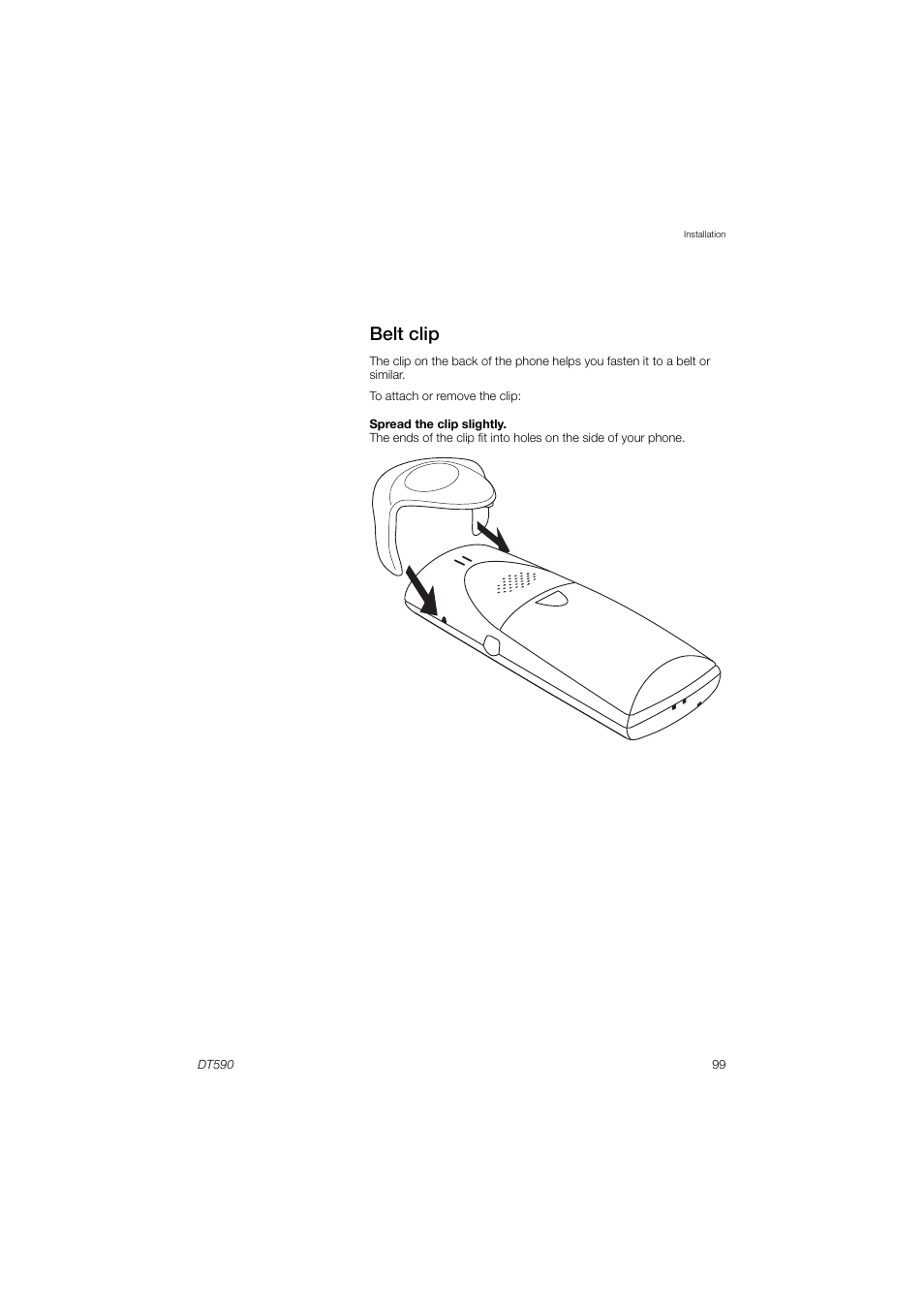 Belt clip | AASTRA DT590 for MX-ONE User Guide EN User Manual | Page 99 / 107