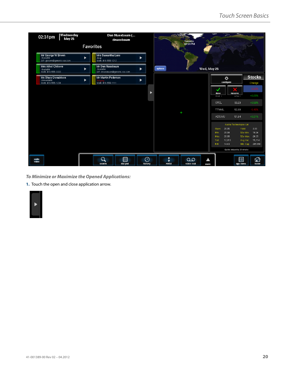 Touch screen basics | AASTRA BluStar 8000i User Guide EN User Manual | Page 25 / 113
