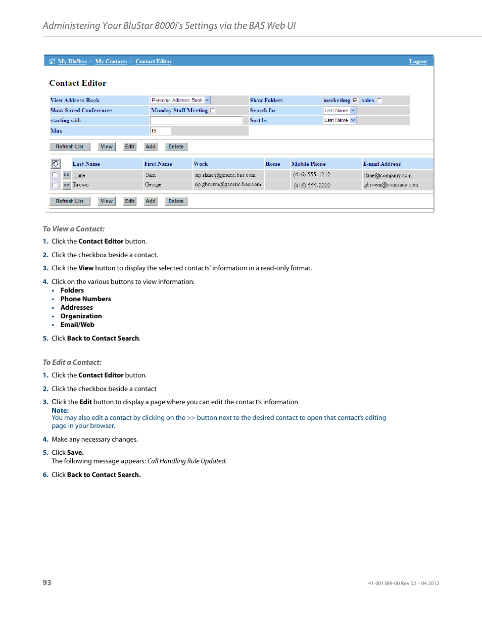 AASTRA BluStar 8000i User Guide EN User Manual | Page 98 / 113