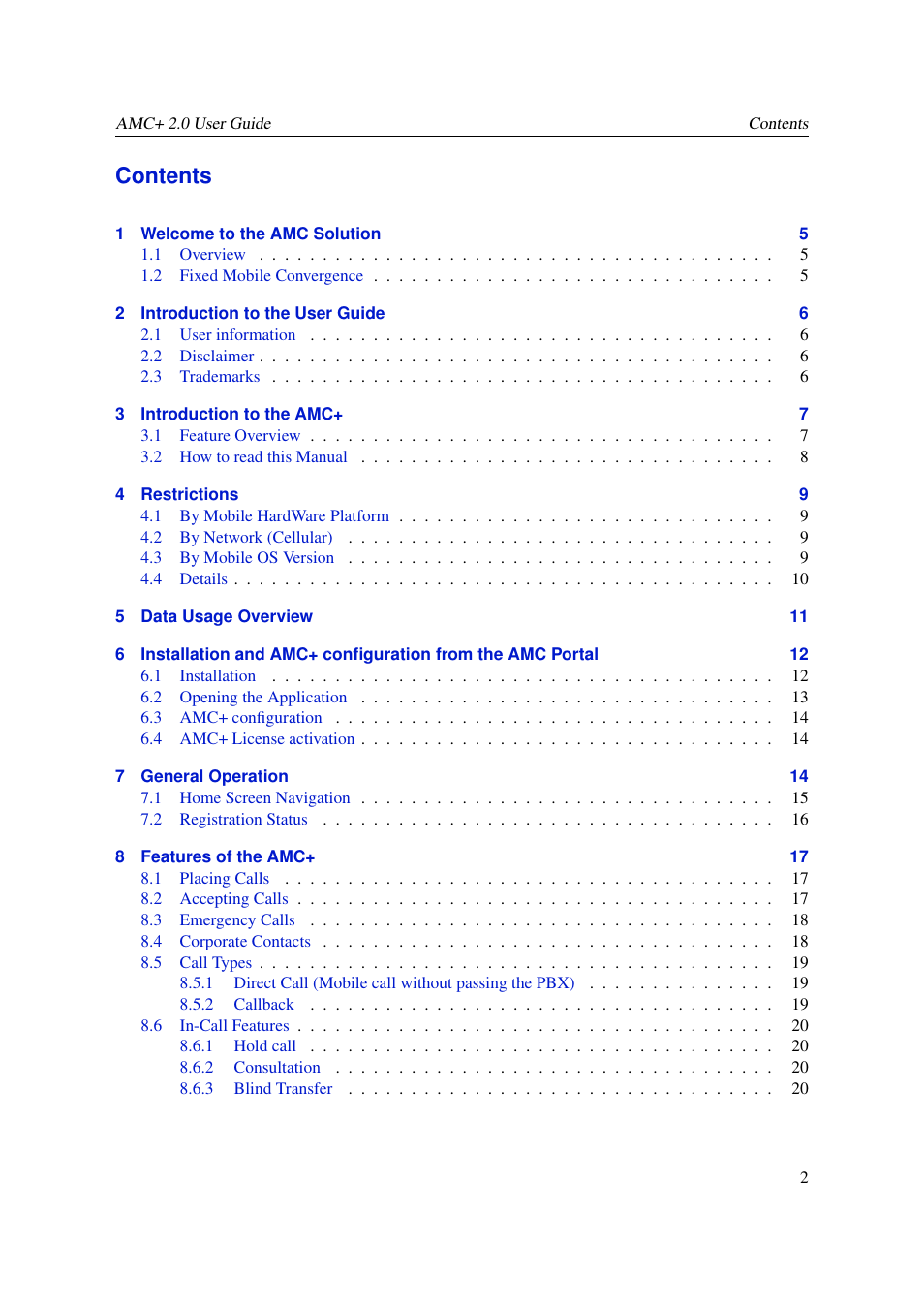 AASTRA AMC+ User guide for Android EN User Manual | Page 2 / 37