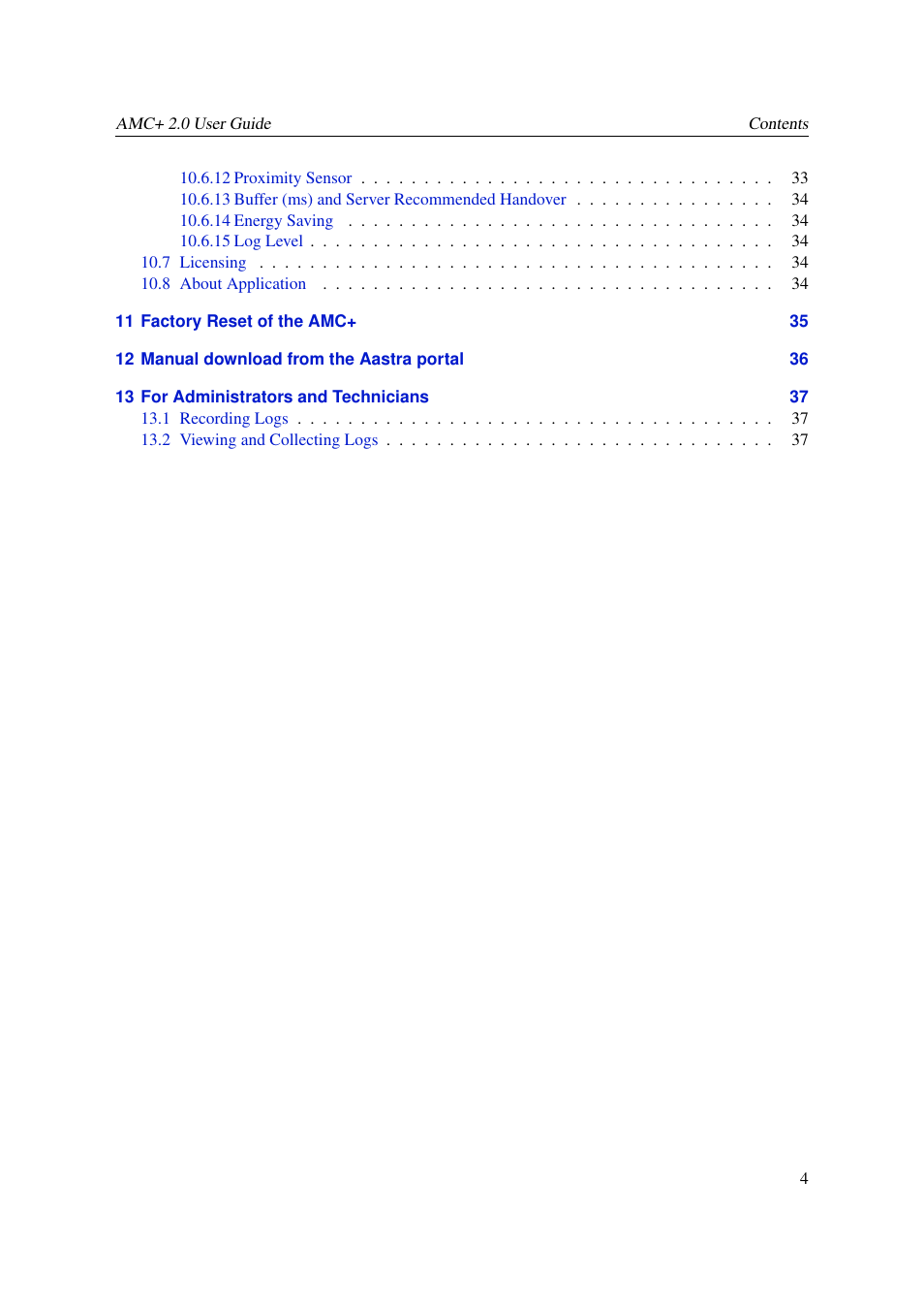 AASTRA AMC+ User guide for Android EN User Manual | Page 4 / 37