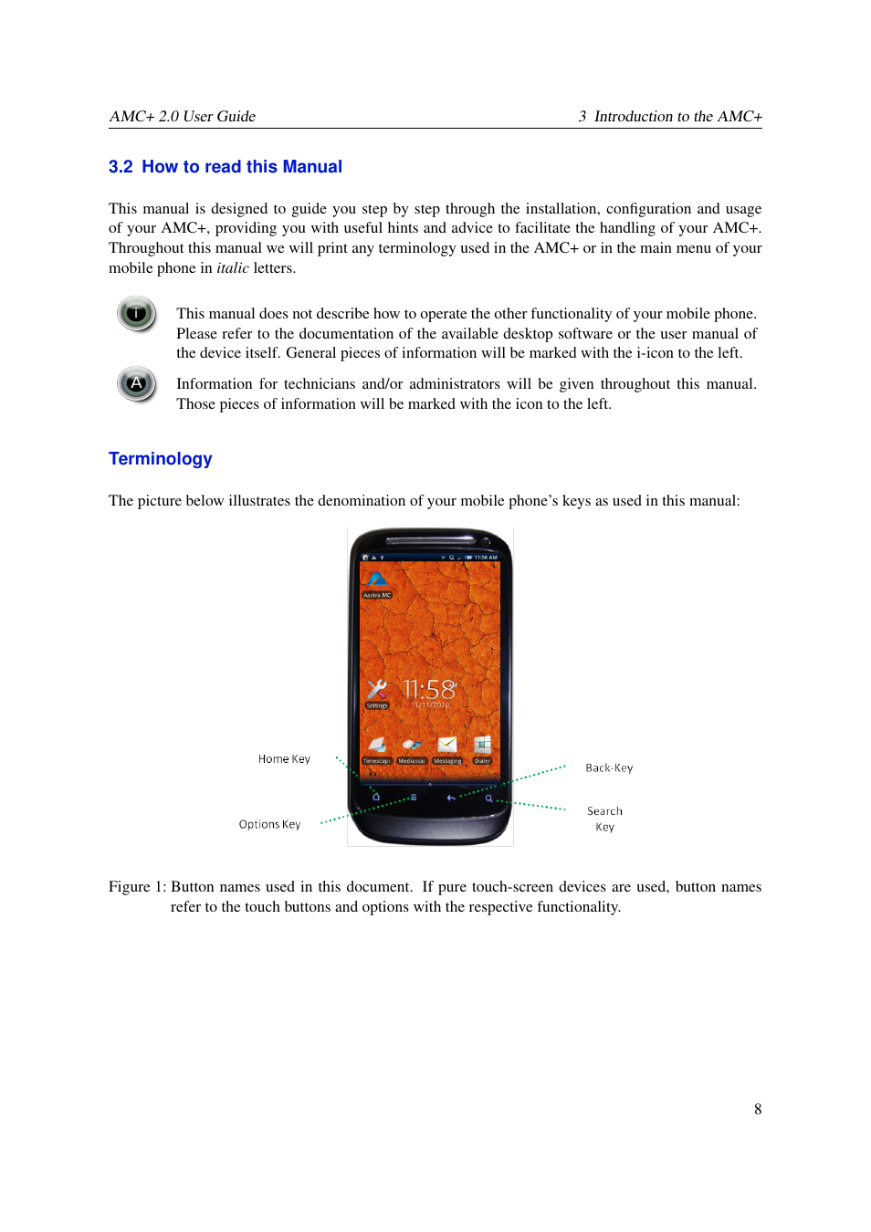 How to read this manual | AASTRA AMC+ User guide for Android EN User Manual | Page 8 / 37