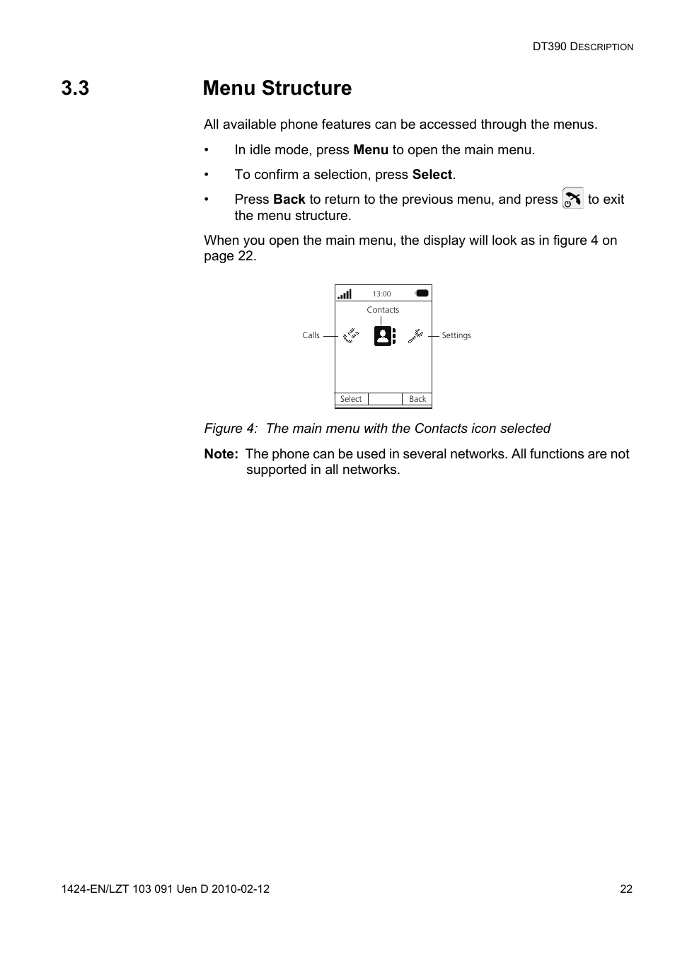 3 menu structure | AASTRA DT390 for BusinessPhone User Guide EN User Manual | Page 22 / 106