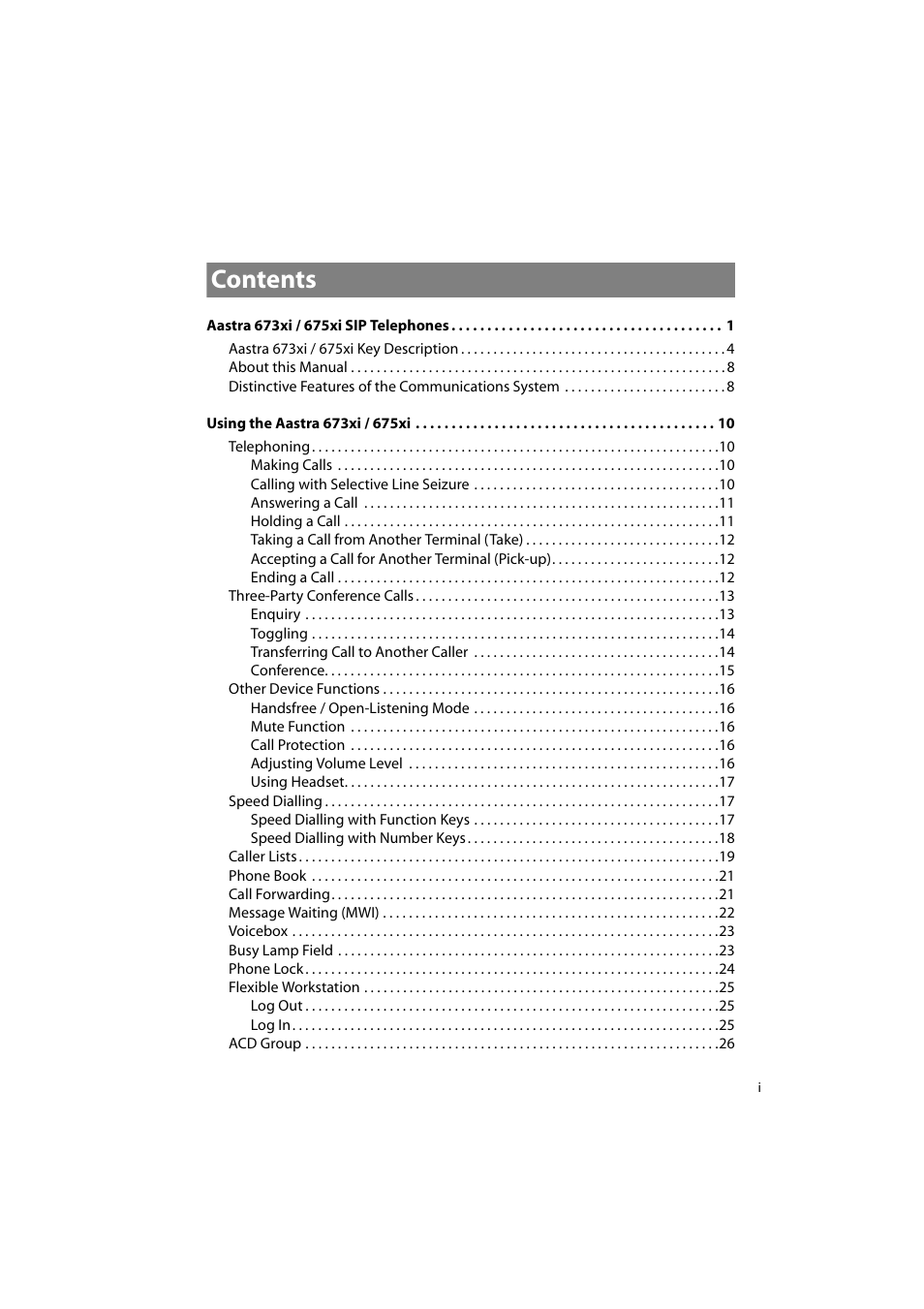 AASTRA 6700i for OpenCom 1000 User Guide EN User Manual | Page 3 / 48