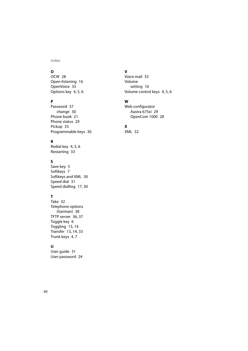 AASTRA 6700i for OpenCom 1000 User Guide EN User Manual | Page 44 / 48