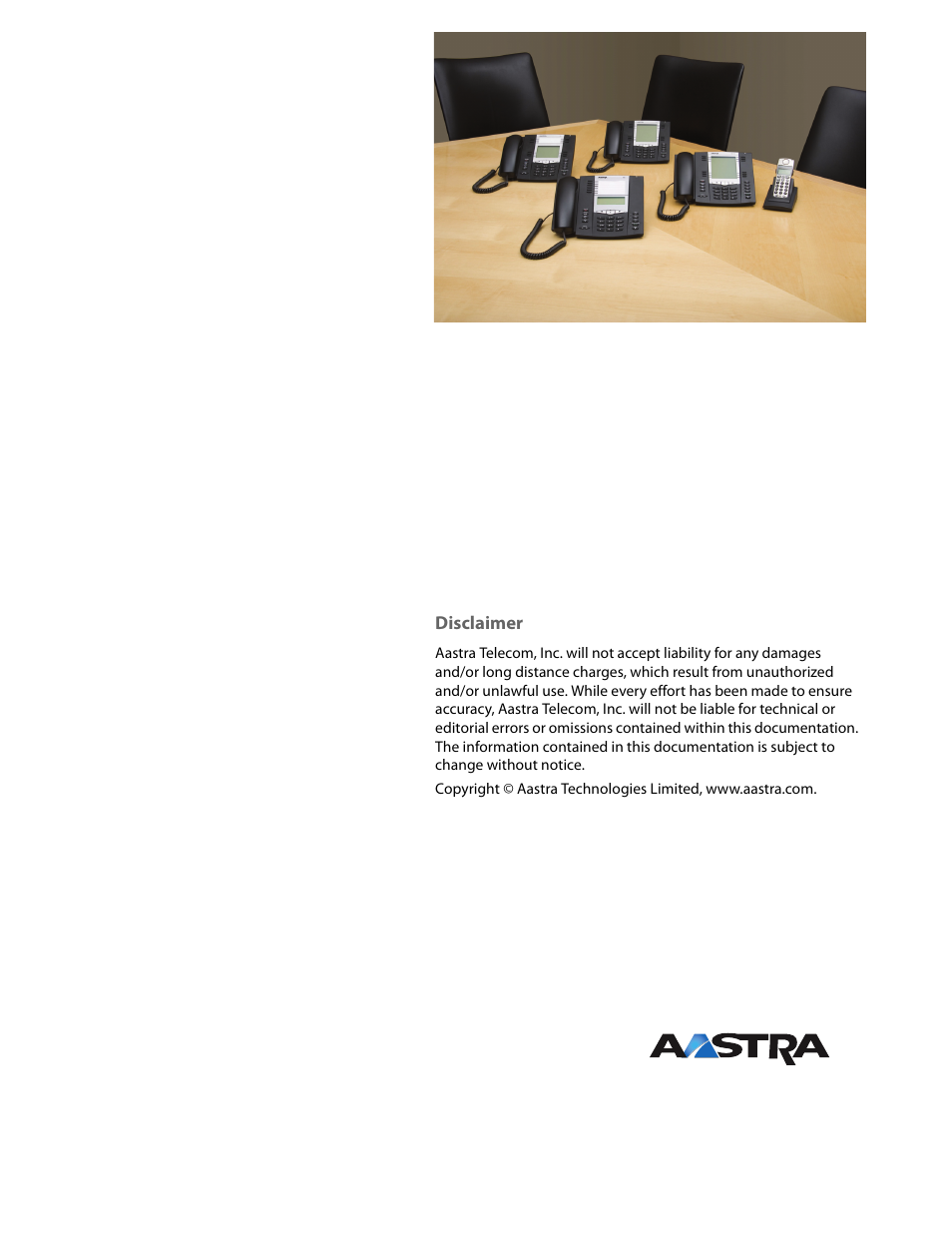 Disclaimer | AASTRA 6737i Installation Guide EN User Manual | Page 28 / 28
