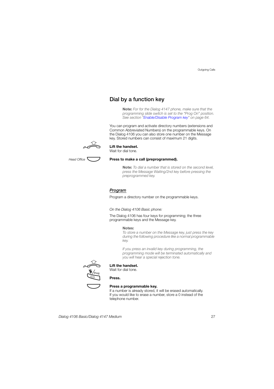 Dial by a function key | AASTRA 4147 Medium for MX-ONE (TSE) User Guide EN User Manual | Page 27 / 76