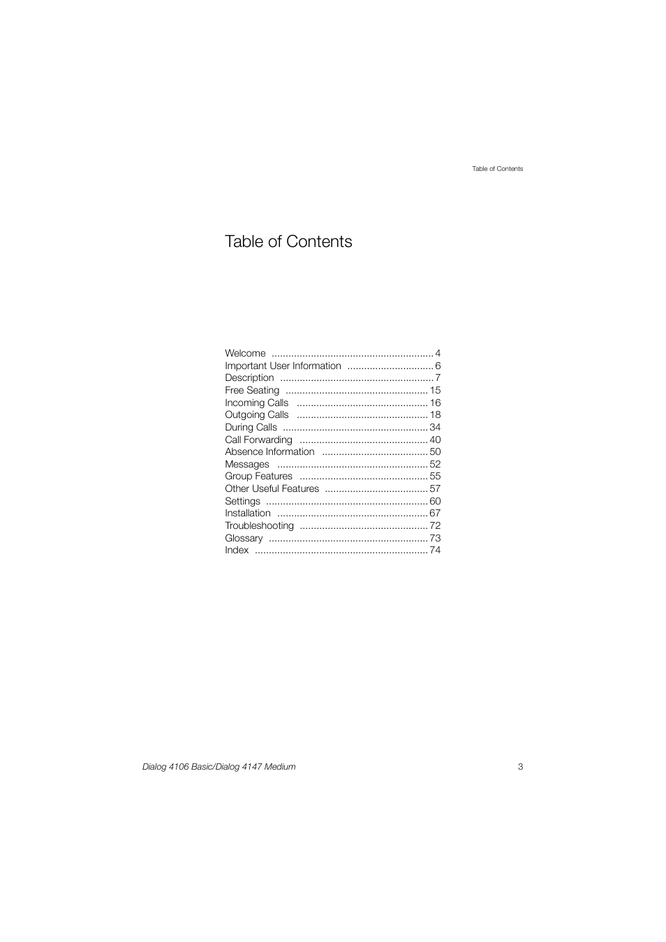 AASTRA 4147 Medium for MX-ONE (TSE) User Guide EN User Manual | Page 3 / 76