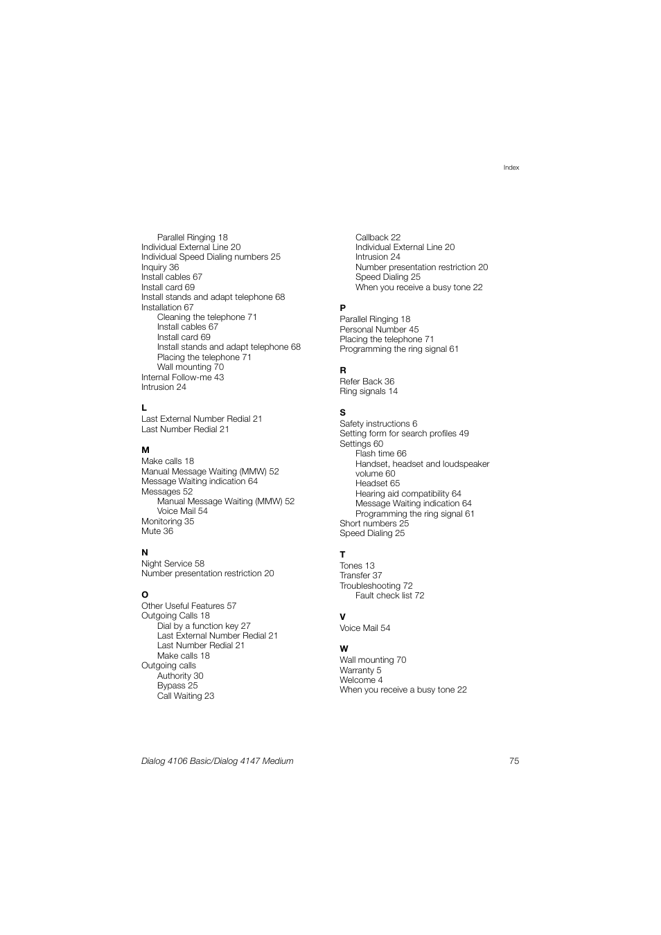 AASTRA 4147 Medium for MX-ONE (TSE) User Guide EN User Manual | Page 75 / 76