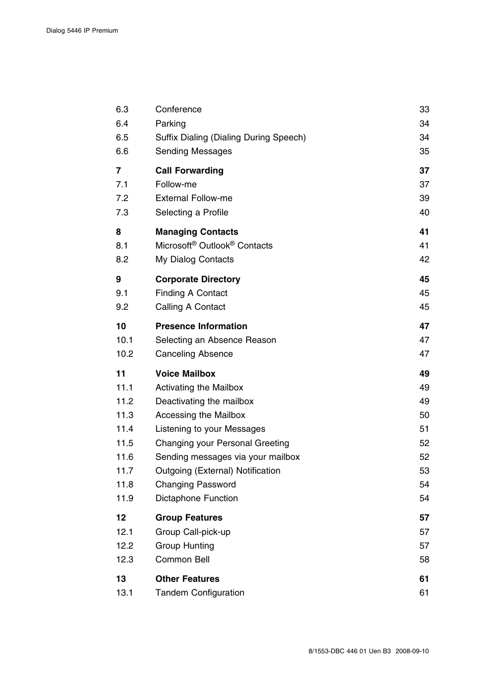 AASTRA 7446ip (5446ip) Premium for BusinessPhone User Guide EN User Manual | Page 4 / 87