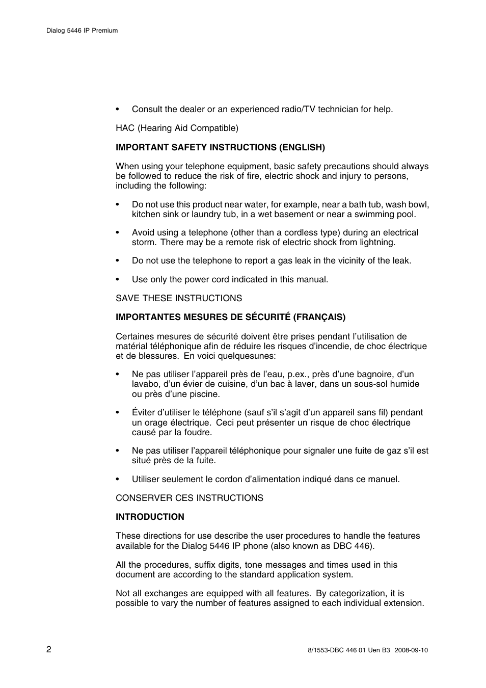 AASTRA 7446ip (5446ip) Premium for BusinessPhone User Guide EN User Manual | Page 8 / 87