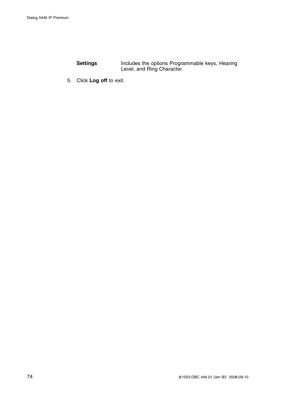 AASTRA 7446ip (5446ip) Premium for BusinessPhone User Guide EN User Manual | Page 80 / 87