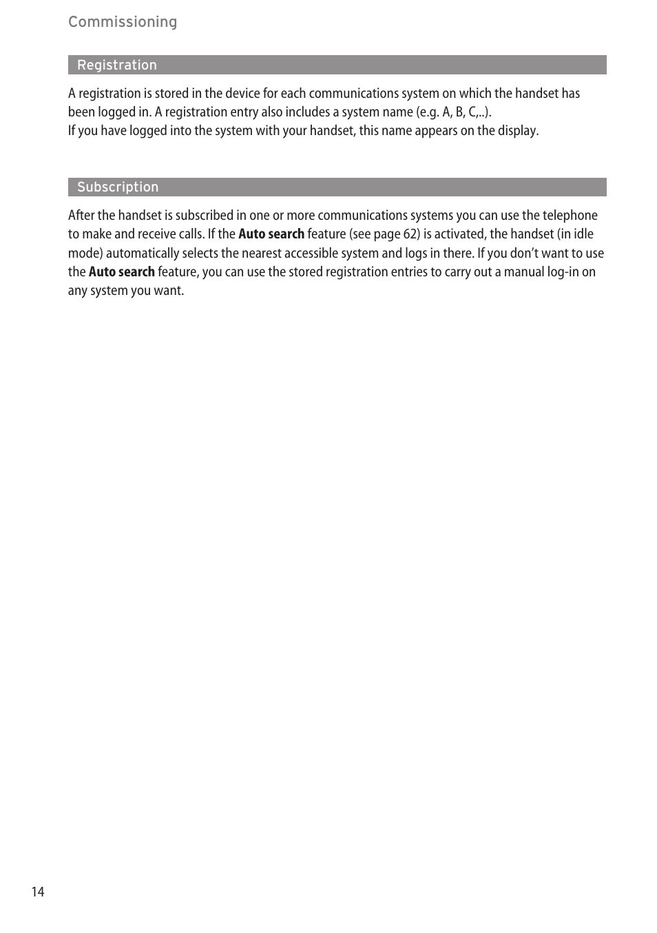 Registration, Subscription | AASTRA 600c_d for SIP-DECT User Manual EN User Manual | Page 20 / 108