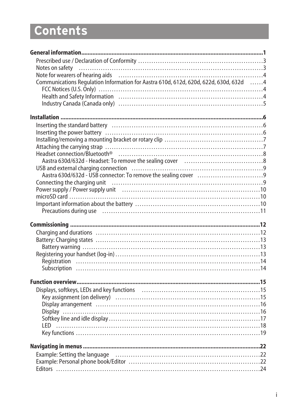 AASTRA 600c_d for SIP-DECT User Manual EN User Manual | Page 3 / 108