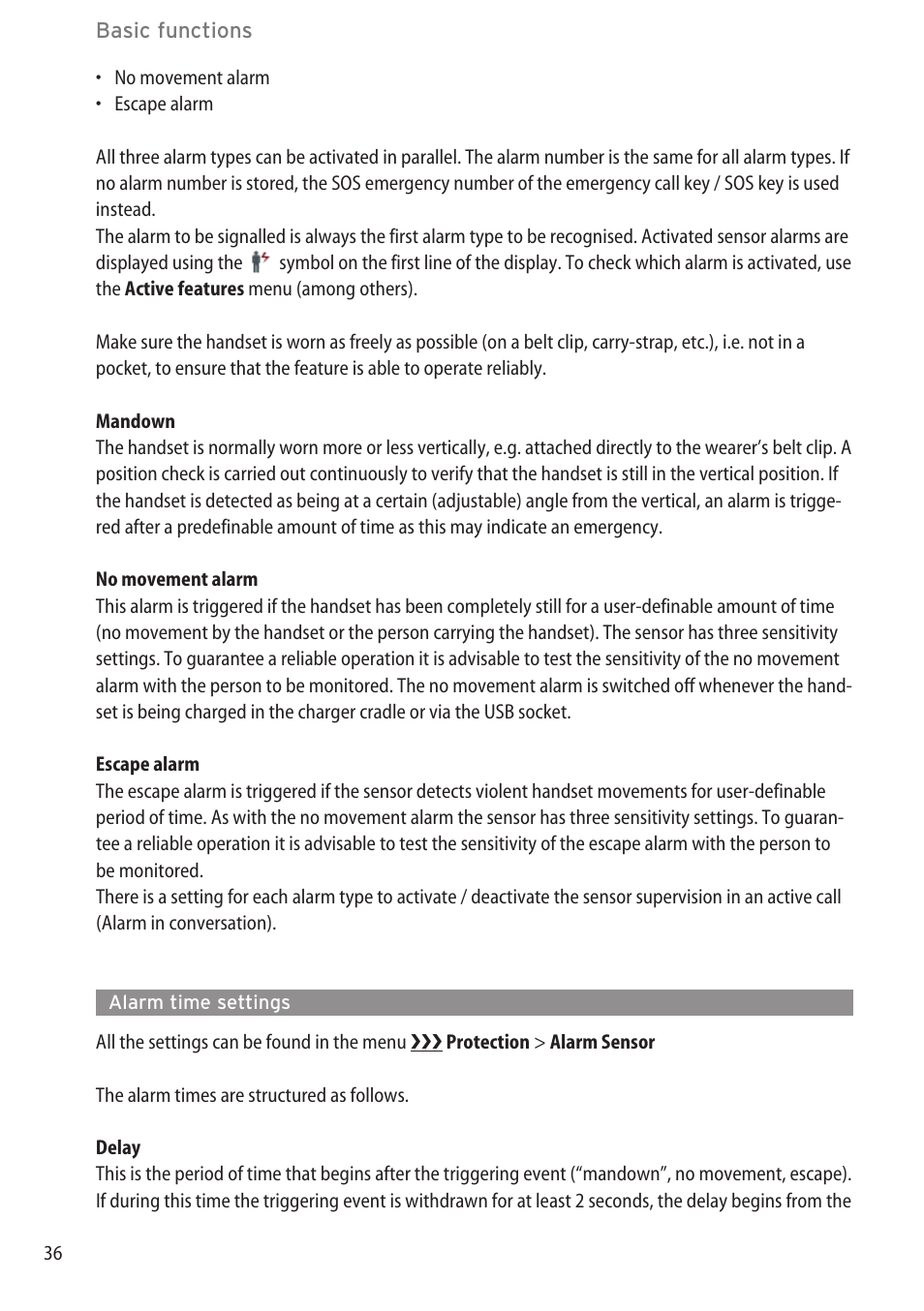 Alarm time settings | AASTRA 600c_d for SIP-DECT User Manual EN User Manual | Page 42 / 108