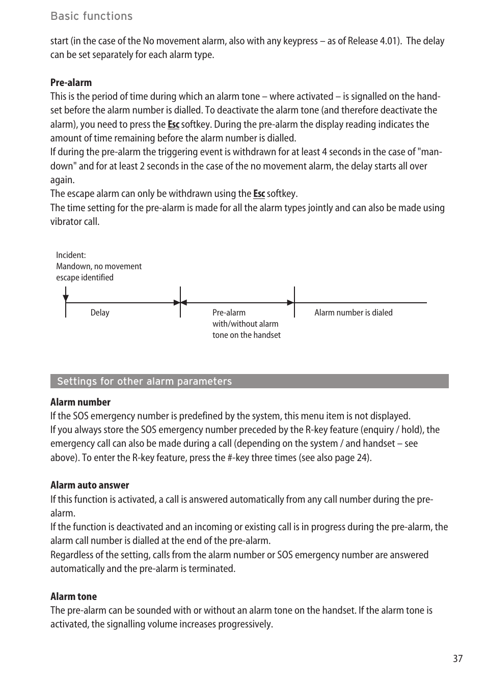 Settings for other alarm parameters, Alarm time settings……………………………………………………………………36 | AASTRA 600c_d for SIP-DECT User Manual EN User Manual | Page 43 / 108