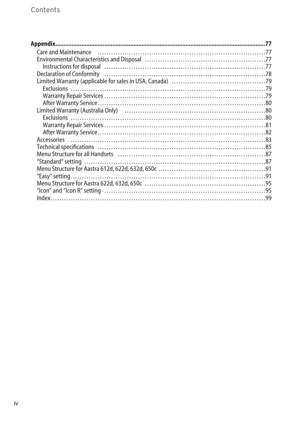 AASTRA 600c_d for SIP-DECT User Manual EN User Manual | Page 6 / 108