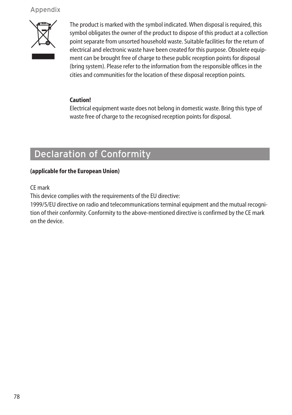 Declaration of conformity | AASTRA 600c_d for SIP-DECT User Manual EN User Manual | Page 84 / 108