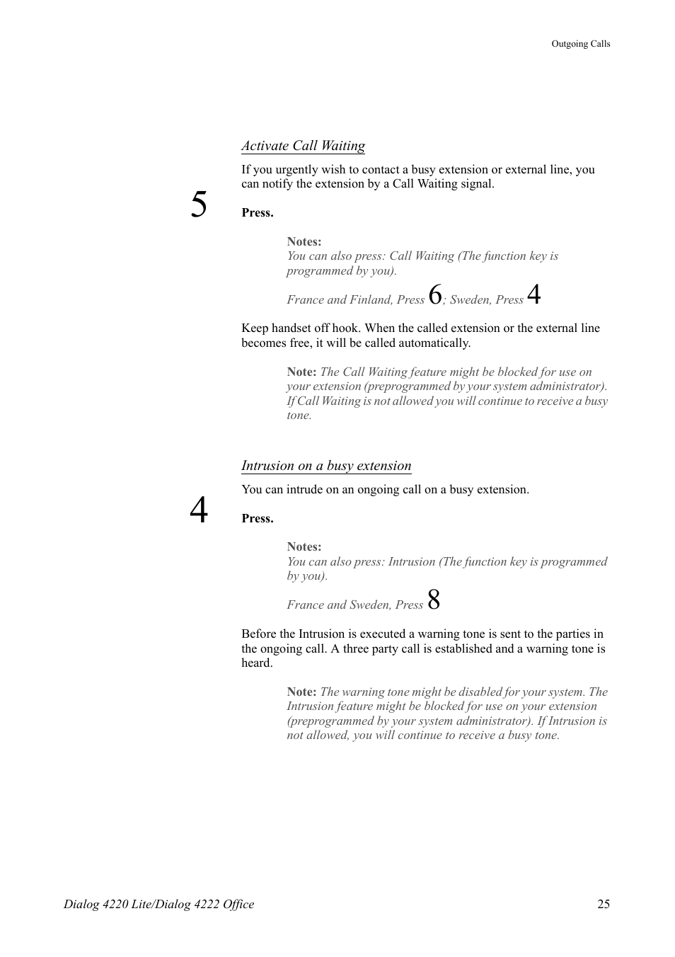 AASTRA 4222 Office for MX-ONE (TSE) User Guide EN User Manual | Page 25 / 97