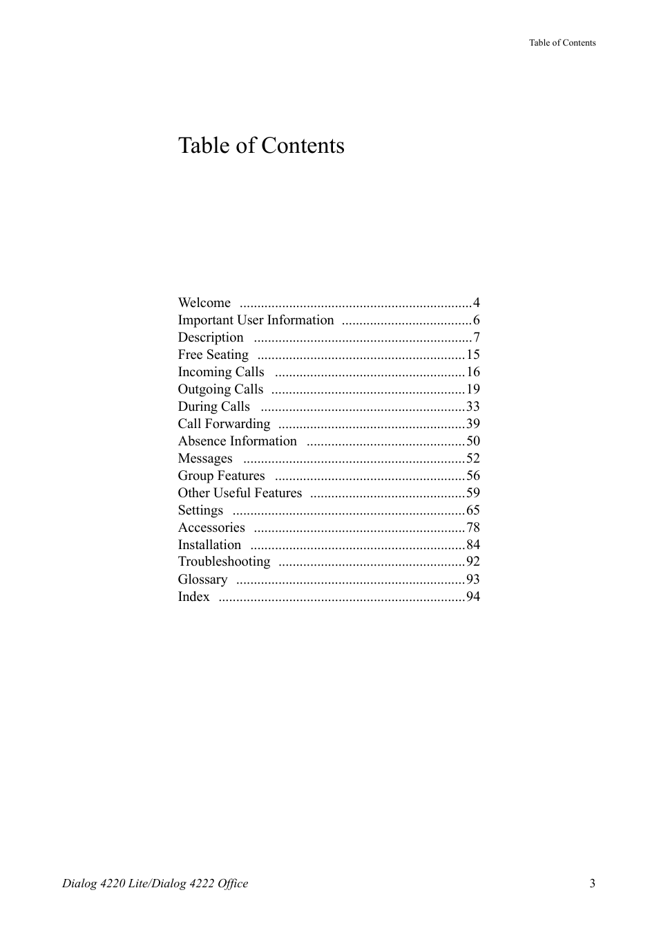 AASTRA 4222 Office for MX-ONE (TSE) User Guide EN User Manual | Page 3 / 97