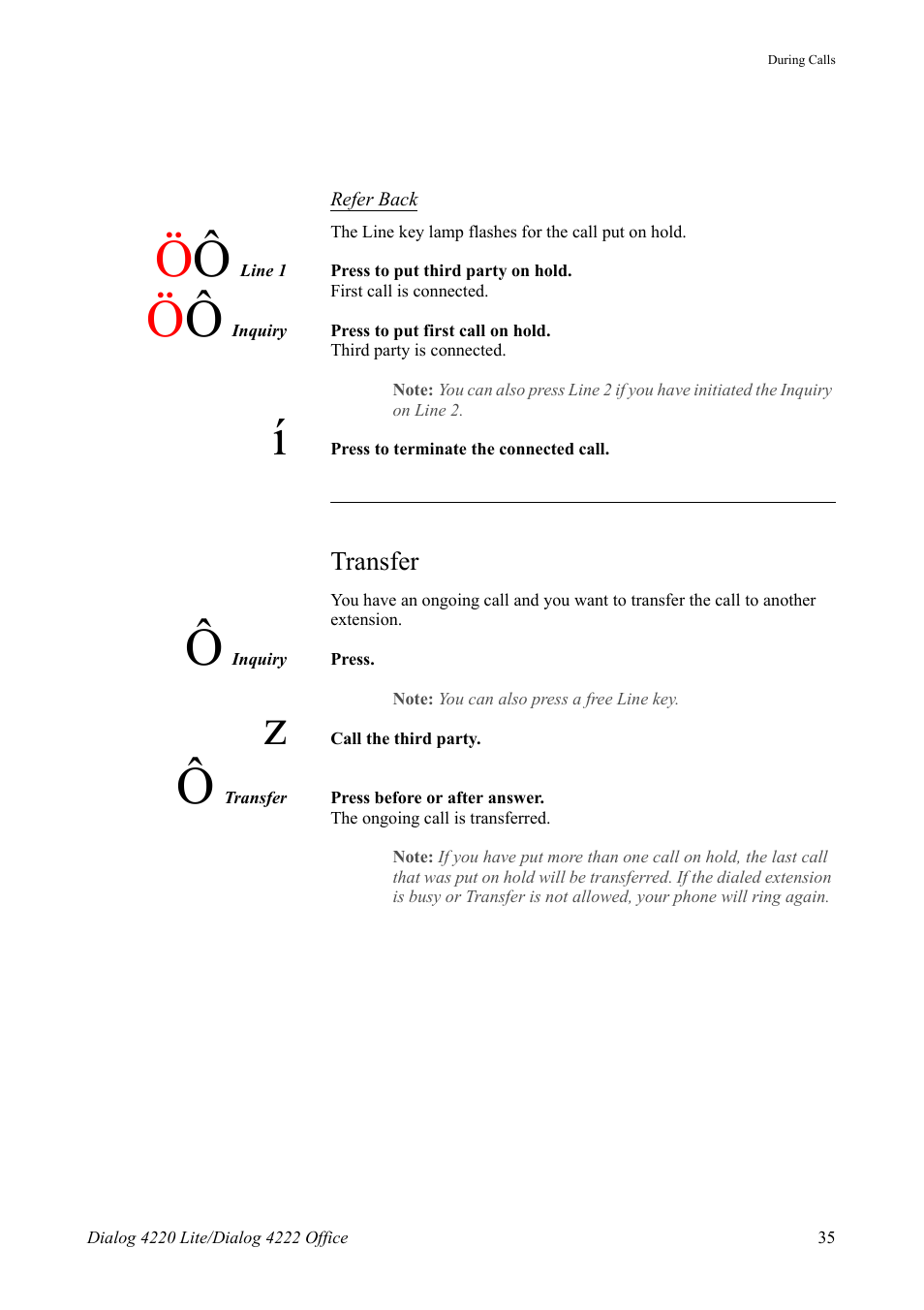 Transfer | AASTRA 4222 Office for MX-ONE (TSE) User Guide EN User Manual | Page 35 / 97