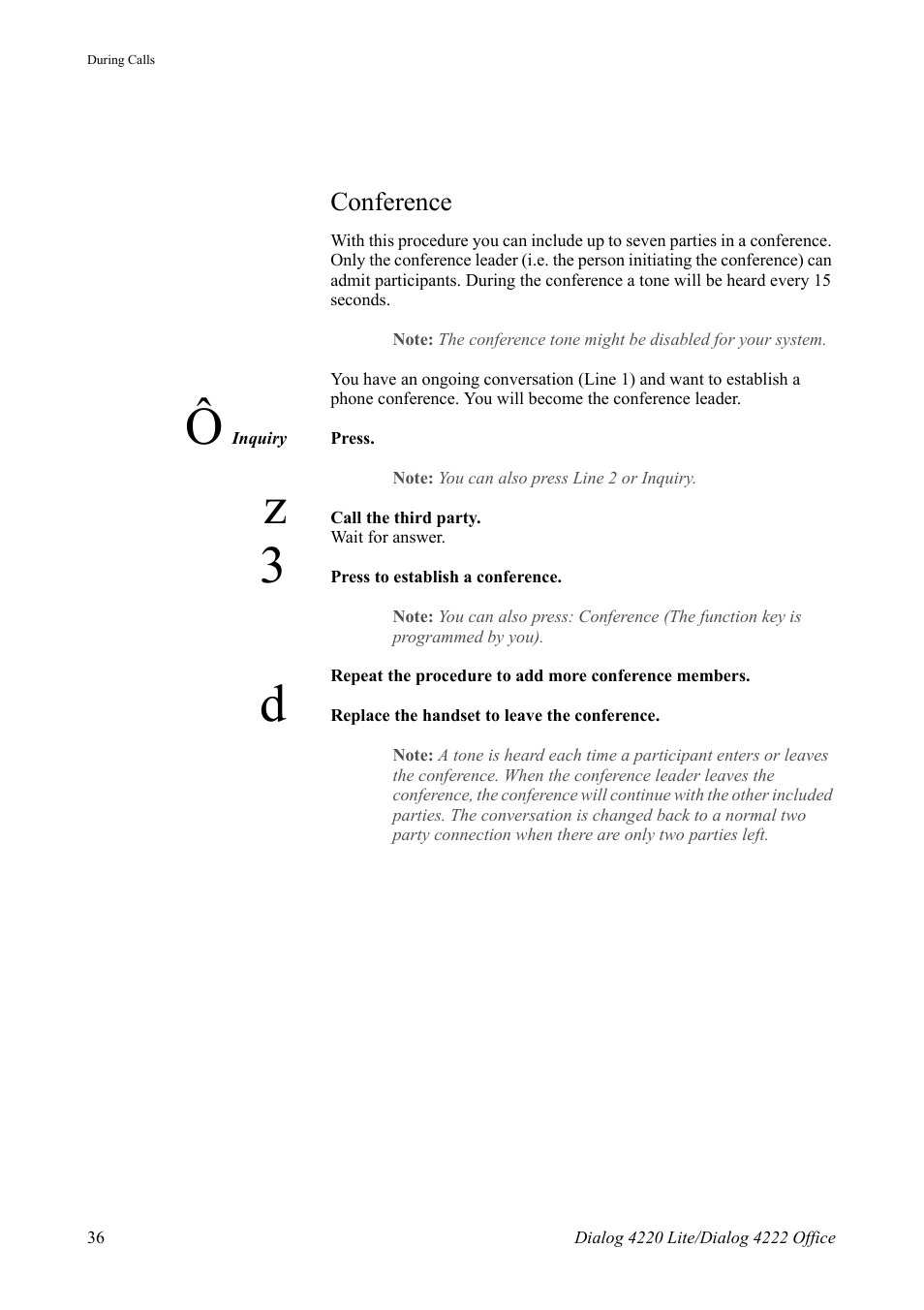 Conference | AASTRA 4222 Office for MX-ONE (TSE) User Guide EN User Manual | Page 36 / 97
