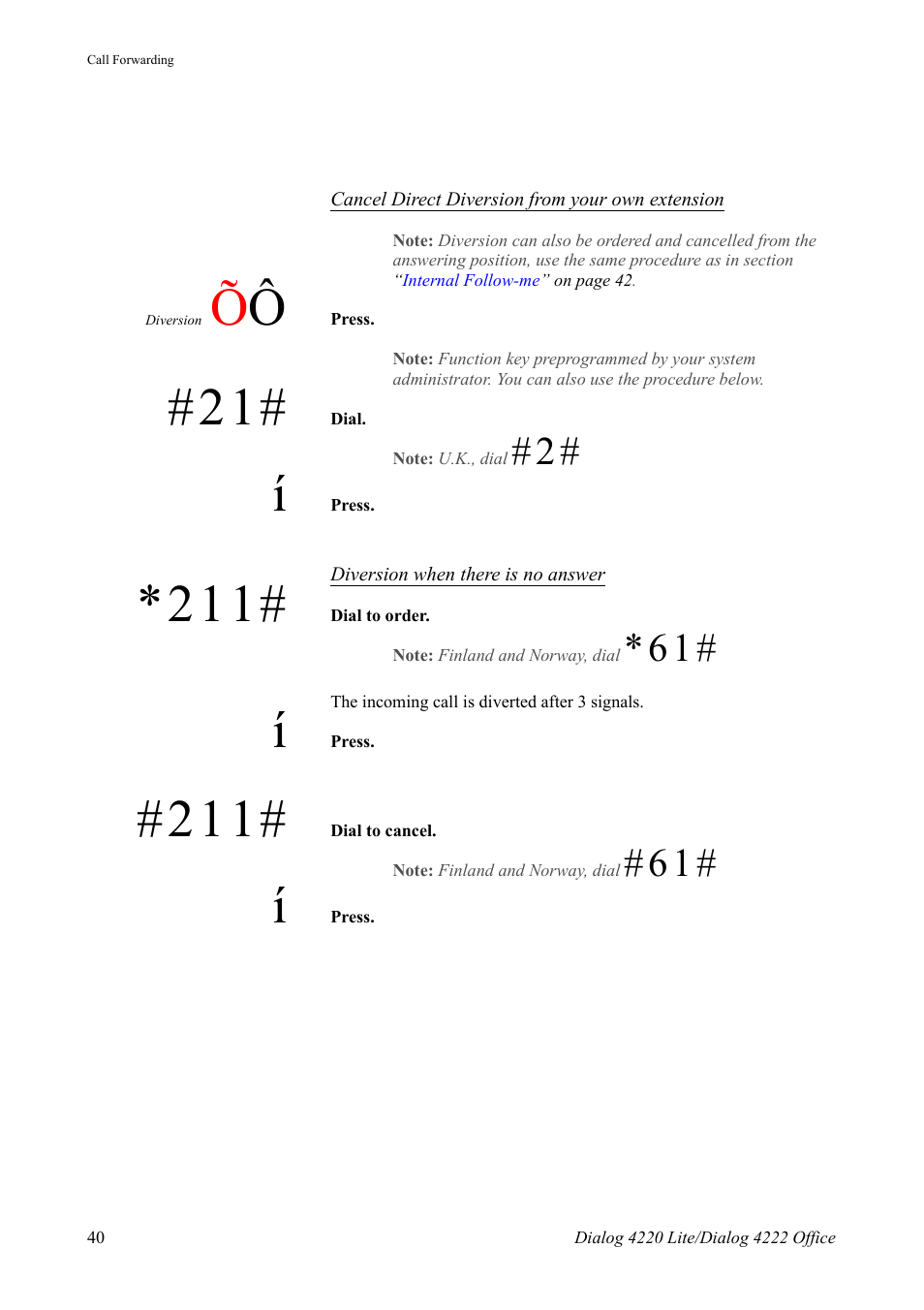 AASTRA 4222 Office for MX-ONE (TSE) User Guide EN User Manual | Page 40 / 97