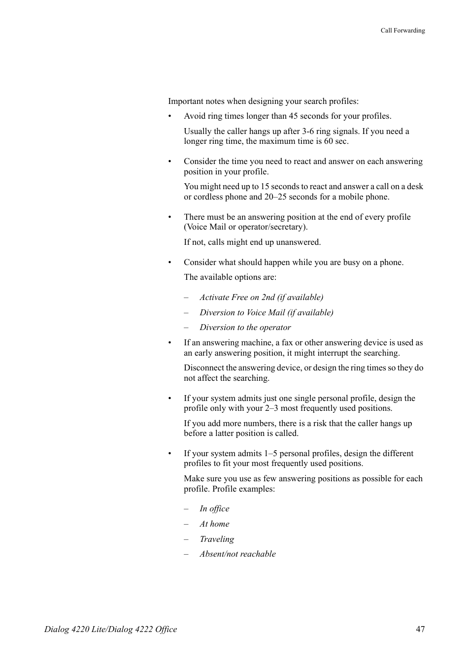 AASTRA 4222 Office for MX-ONE (TSE) User Guide EN User Manual | Page 47 / 97