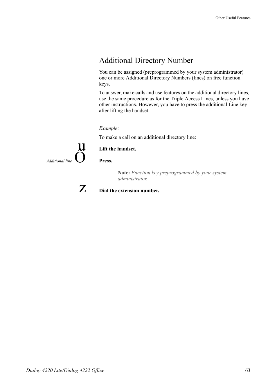 Additional directory number | AASTRA 4222 Office for MX-ONE (TSE) User Guide EN User Manual | Page 63 / 97