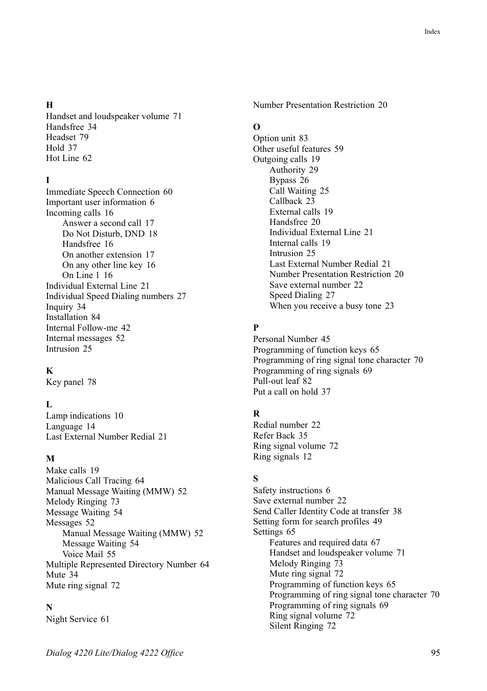 AASTRA 4222 Office for MX-ONE (TSE) User Guide EN User Manual | Page 95 / 97