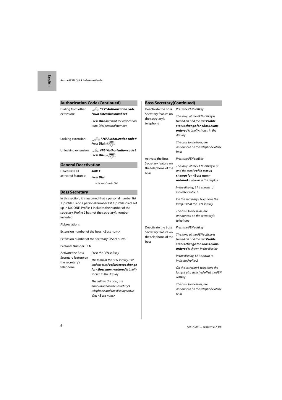 AASTRA 6739i SIP Phone for MXONE Quick Reference Guide EN User Manual | Page 10 / 19