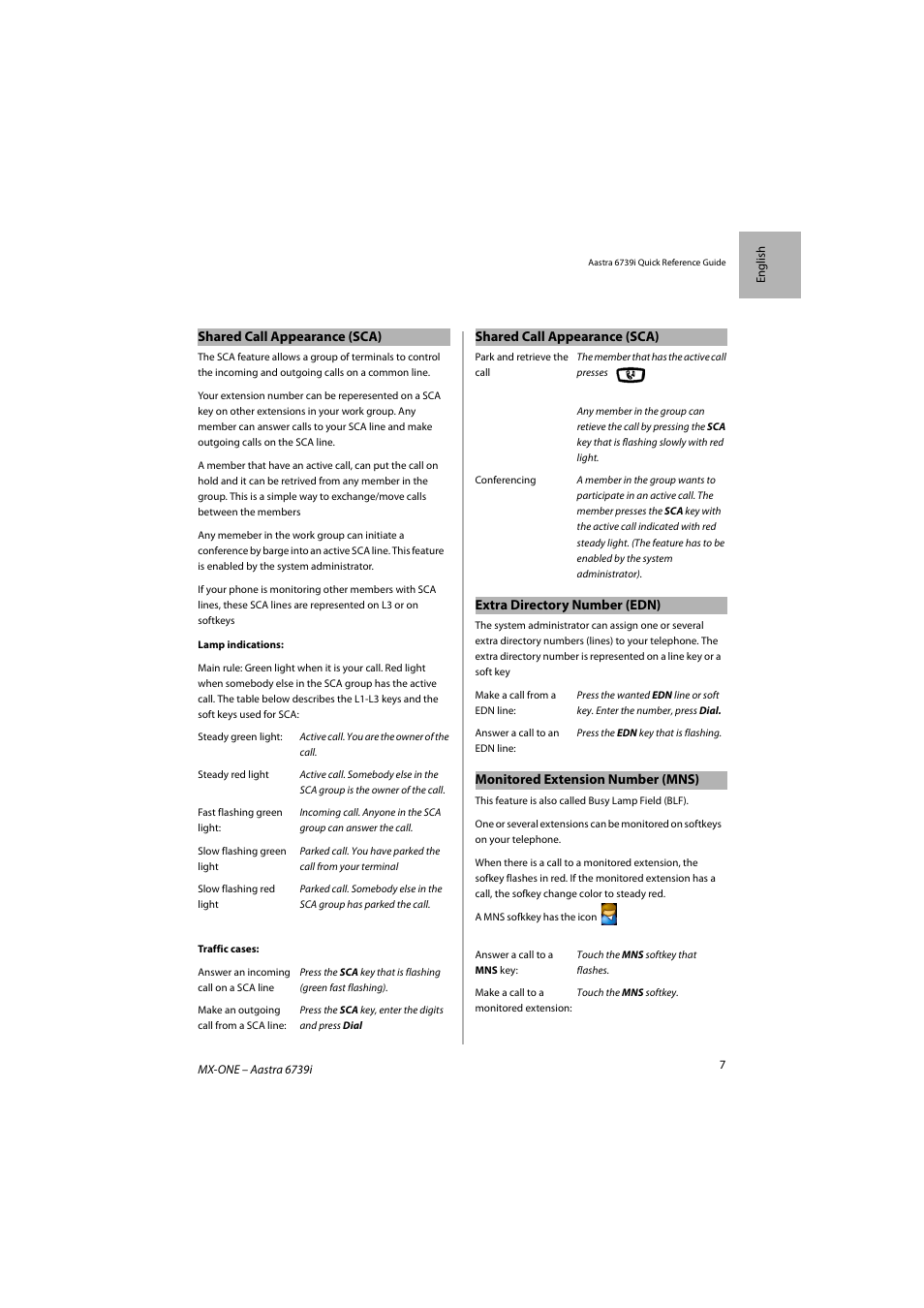 AASTRA 6739i SIP Phone for MXONE Quick Reference Guide EN User Manual | Page 11 / 19