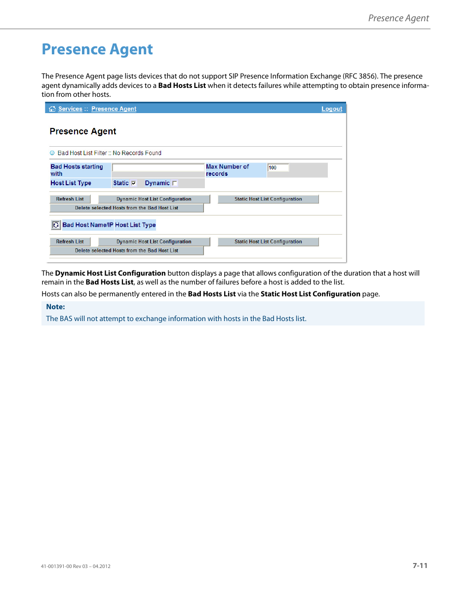 Presence agent | AASTRA BluStar 8000i BAS-Mode Administrator Guides EN User Manual | Page 105 / 175