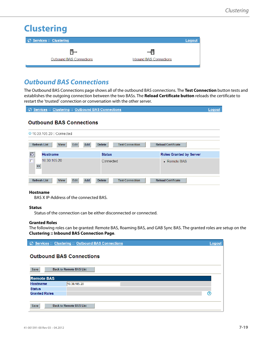 Clustering, Outbound bas connections | AASTRA BluStar 8000i BAS-Mode Administrator Guides EN User Manual | Page 113 / 175