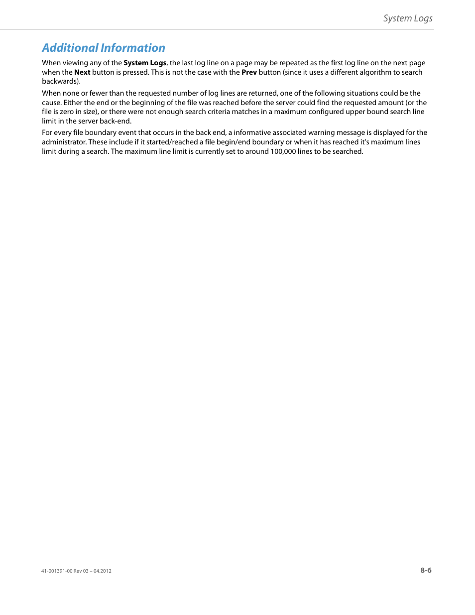 Additional information, System logs | AASTRA BluStar 8000i BAS-Mode Administrator Guides EN User Manual | Page 121 / 175