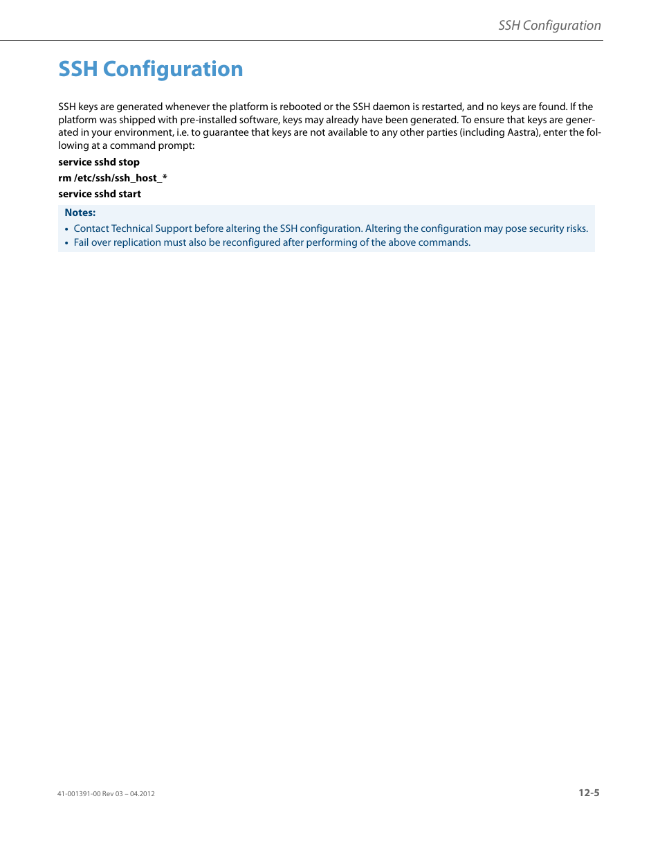 Ssh configuration | AASTRA BluStar 8000i BAS-Mode Administrator Guides EN User Manual | Page 157 / 175