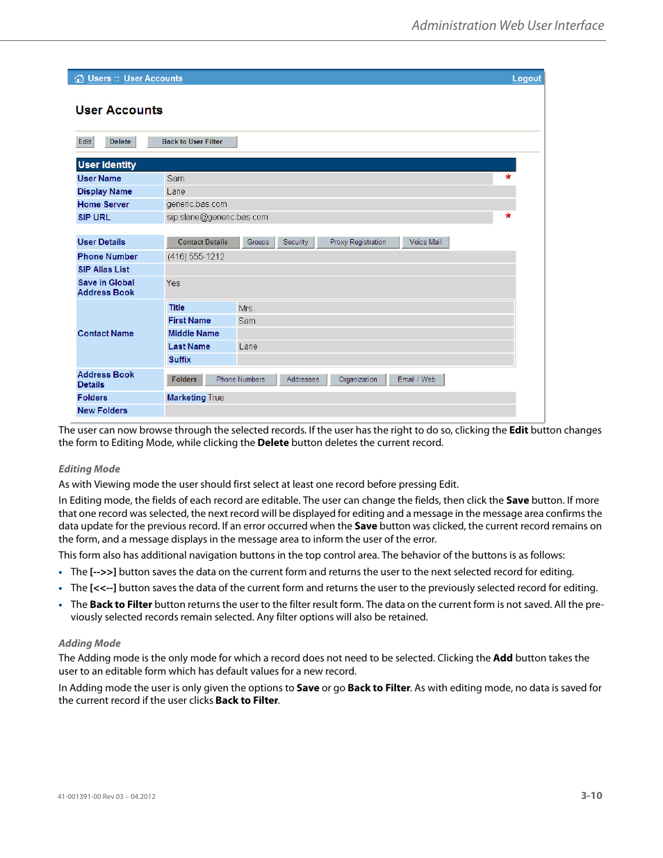 Administration web user interface | AASTRA BluStar 8000i BAS-Mode Administrator Guides EN User Manual | Page 41 / 175