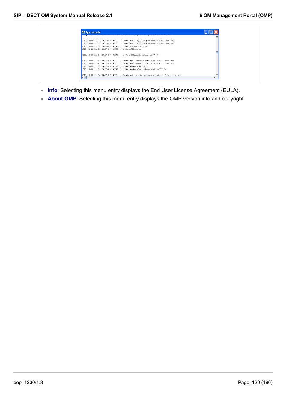 AASTRA SIP-DECT (Release 2.1)- OM System Manual - Installation, Administration and Maintenance EN User Manual | Page 120 / 196