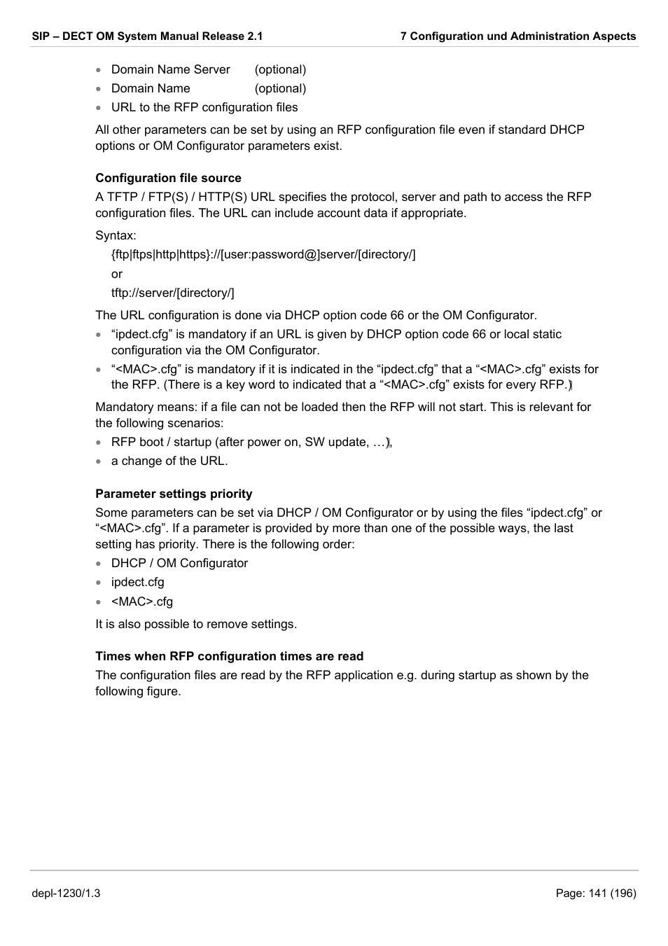 AASTRA SIP-DECT (Release 2.1)- OM System Manual - Installation, Administration and Maintenance EN User Manual | Page 141 / 196