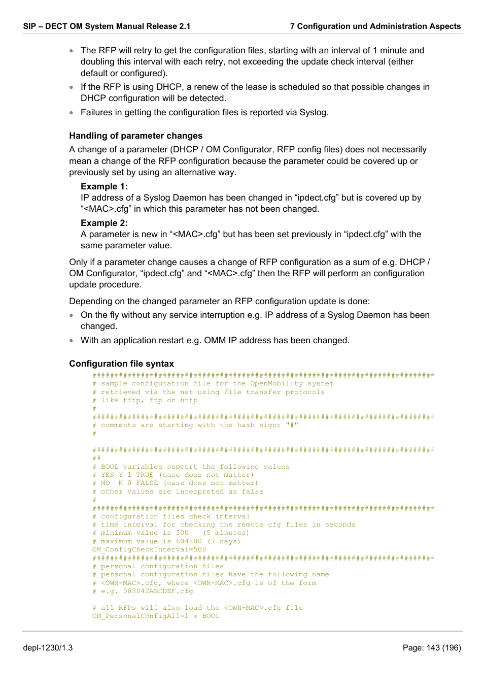 AASTRA SIP-DECT (Release 2.1)- OM System Manual - Installation, Administration and Maintenance EN User Manual | Page 143 / 196