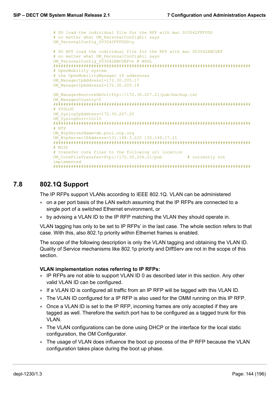 1q support, 1q s, Upport | AASTRA SIP-DECT (Release 2.1)- OM System Manual - Installation, Administration and Maintenance EN User Manual | Page 144 / 196