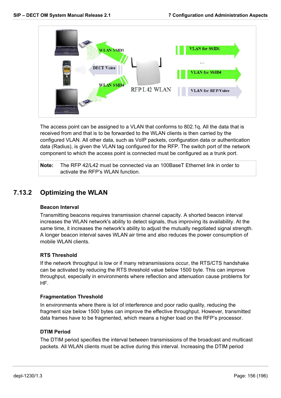 Optimizing the wlan, 2 optimizing the wlan | AASTRA SIP-DECT (Release 2.1)- OM System Manual - Installation, Administration and Maintenance EN User Manual | Page 156 / 196
