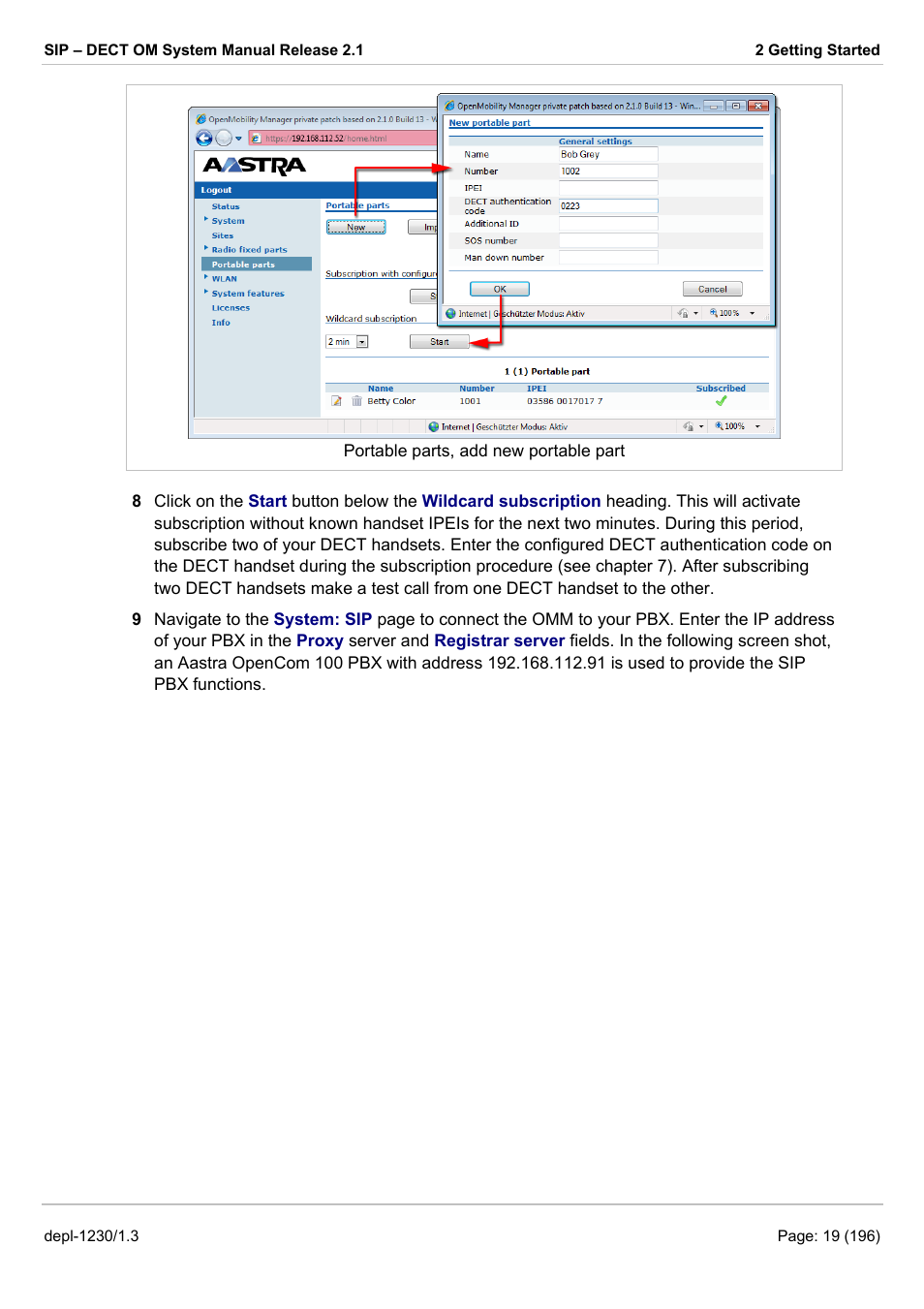 AASTRA SIP-DECT (Release 2.1)- OM System Manual - Installation, Administration and Maintenance EN User Manual | Page 19 / 196