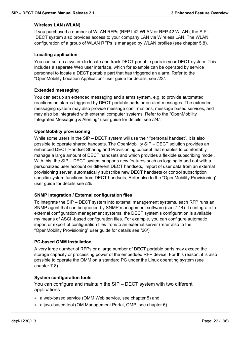 AASTRA SIP-DECT (Release 2.1)- OM System Manual - Installation, Administration and Maintenance EN User Manual | Page 22 / 196