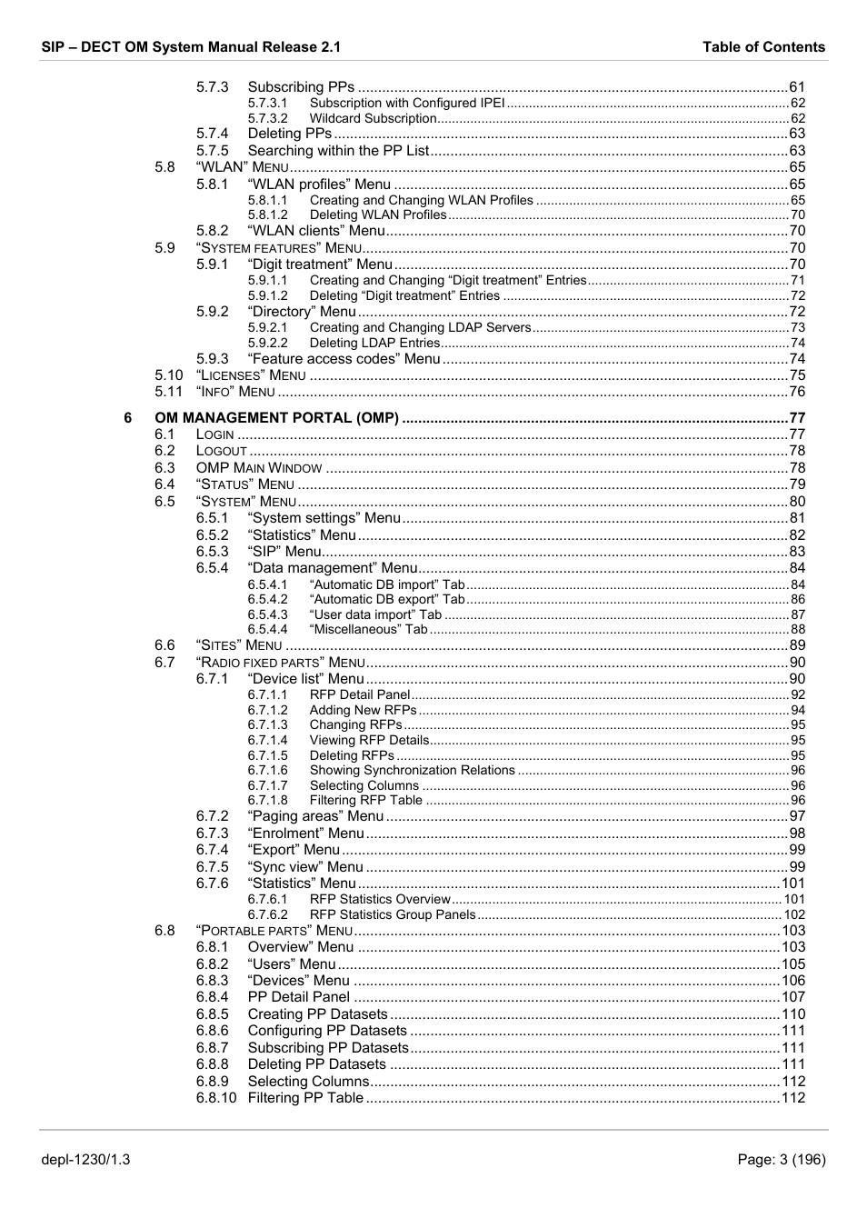 AASTRA SIP-DECT (Release 2.1)- OM System Manual - Installation, Administration and Maintenance EN User Manual | Page 3 / 196
